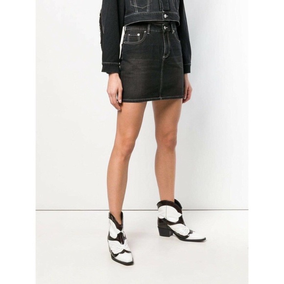 Ganni black mini denim skirt - Picture 2 of 9